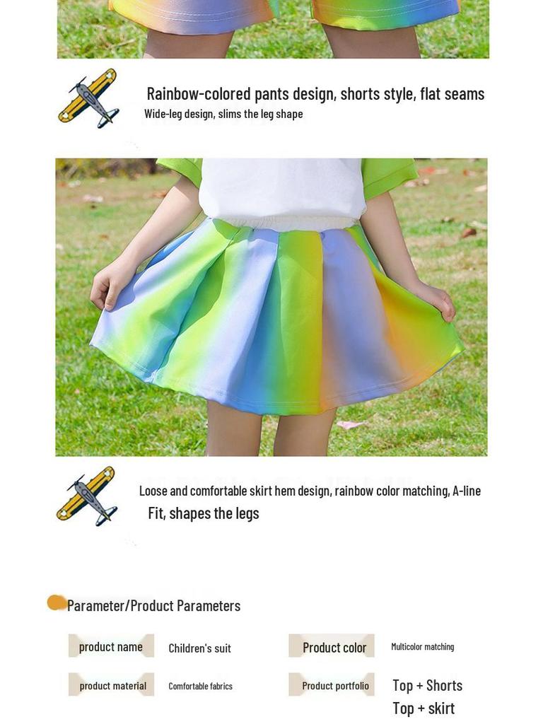 Children's Candy Color Cheerleading Outfit Set for Boys and Girls - Sports Class Uniform & Choir Clothing