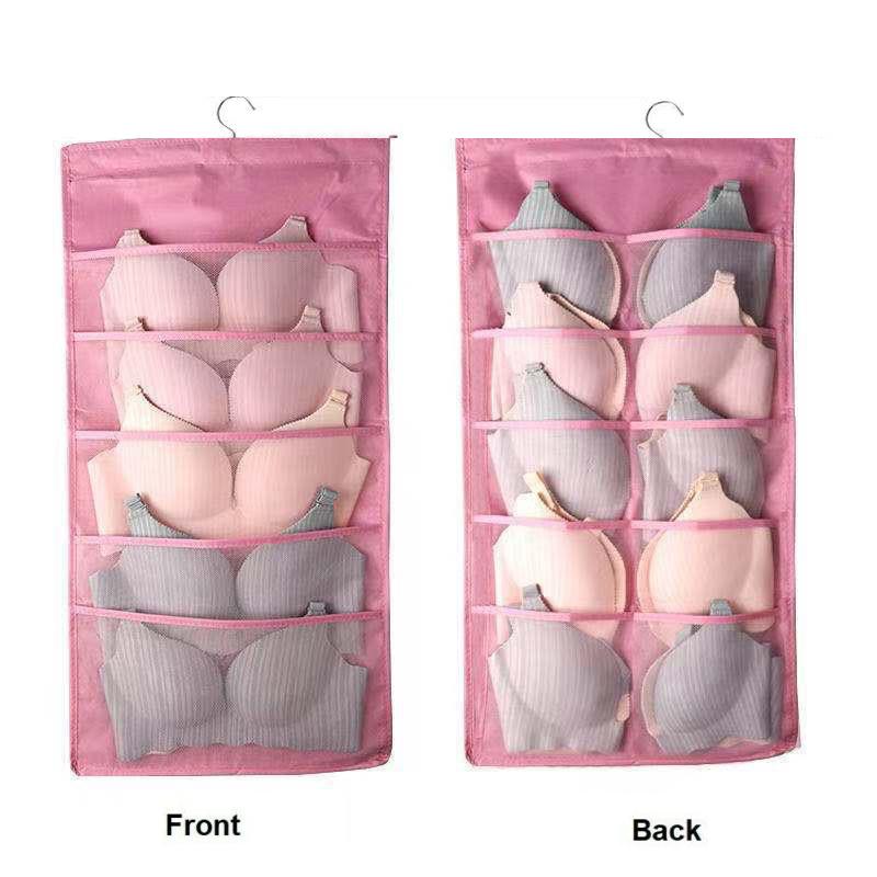 15/24/30/36 Pockets Double 2 Side Hanging Bag Bra Underwear Storage Organiser Tidy Hanger