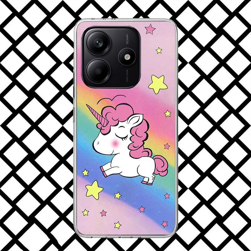 Pink Unicorn Rainbow Phone Case for Xiaomi Redmi Note 15 14 14S 13 12 12S 11 Pro Plus 11E 11T 11S 10S 5G Soft Cover Fundas Redmi