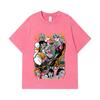 T-shirt Lavate 275 GSM 100% Cotone Demon Slayer V65 Stampa Uzui Unisex T-shirt in Cotone Pesante