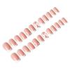 Pink Press on Nails with French White Tip Reusable Long Lasting Press on Nails for Women and Girl Nail Salon