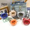 Soft Pompom Keychain Plush Cat Ball Keychain, Fluffy Kitten Bag Charm, Pendant with Lightweight Metal Lobster Clasp, Backpacks Keys Decorative