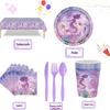 Theme Mermaid Party Paper Plates Tableware Set Childrens Birthday Decorations