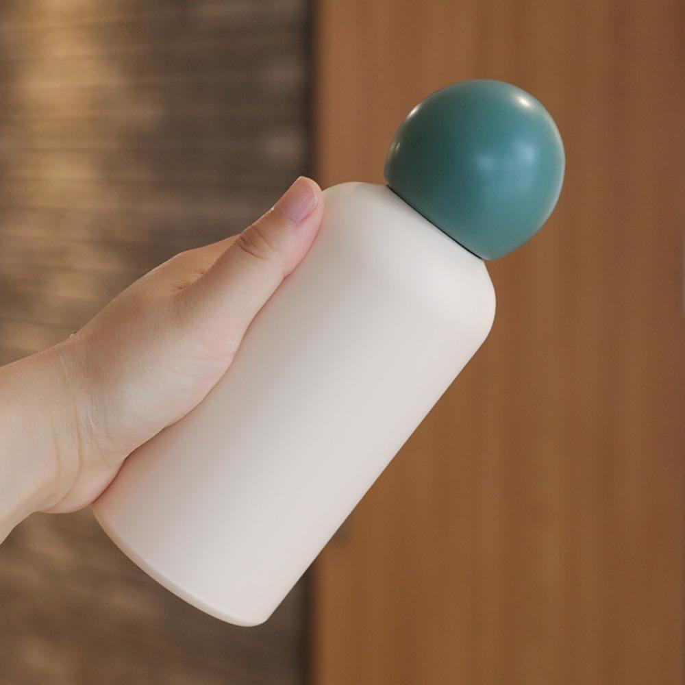 Double Wall Insulated Bottle Spherical Lid Vacuum Cup Ins Style Thermos Cup  Kids