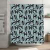 Blue Cats Shower Curtain Decorate Your Bathroom with Stylish Waterproof Fabric Black White Print for Kids Bedroom Easy Installat