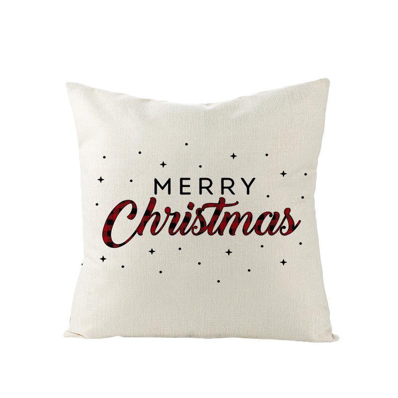 Christmas Pillow Case Polyester Red and Green Plaid Print Pillow Nordic Home Living Room Sofa Cushion