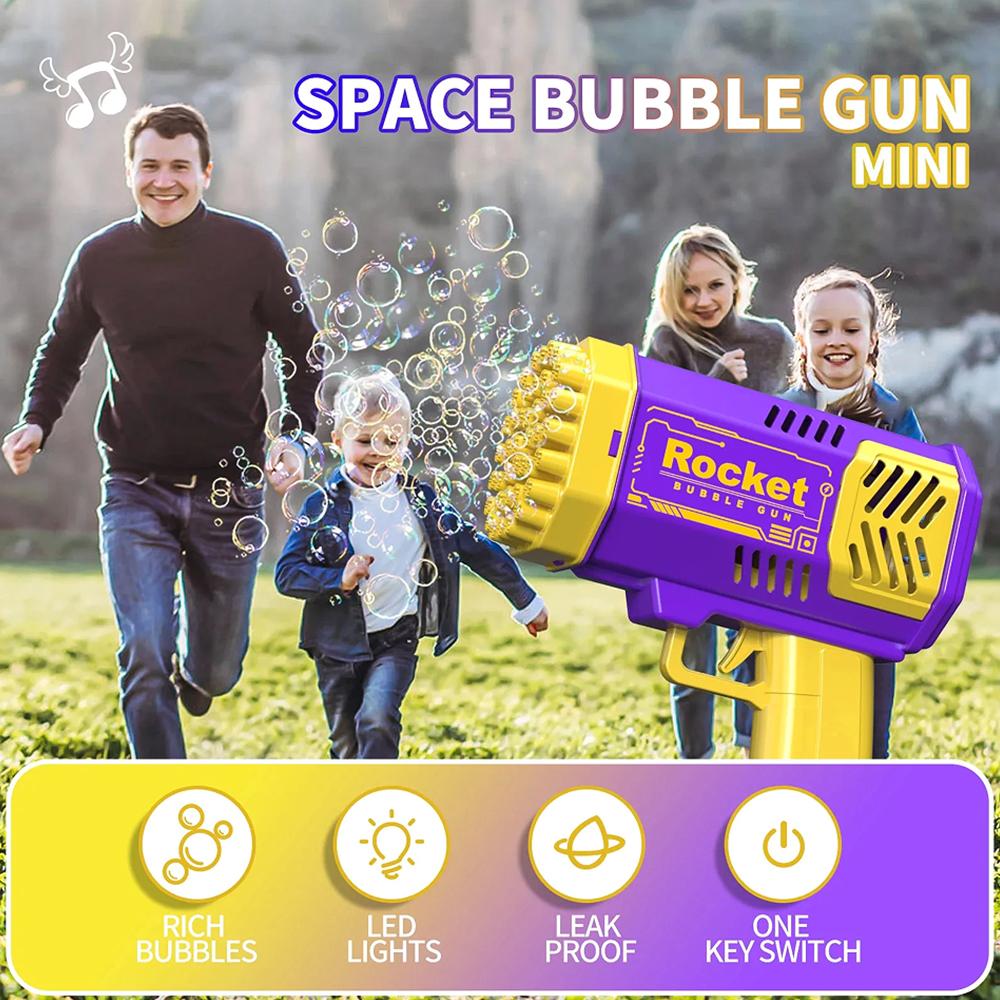 New 40 Hole Rocket Launcher Handheld Portable Electric Automatic Bubble Gun Party Birthday Gift Toy(without Bubble Water)
