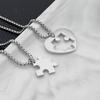 Heart Puzzle Pieces Couple Necklaces Sturdy Steel Heart Puzzle Pendant Necklaces Accessory for Couples Romance Gift