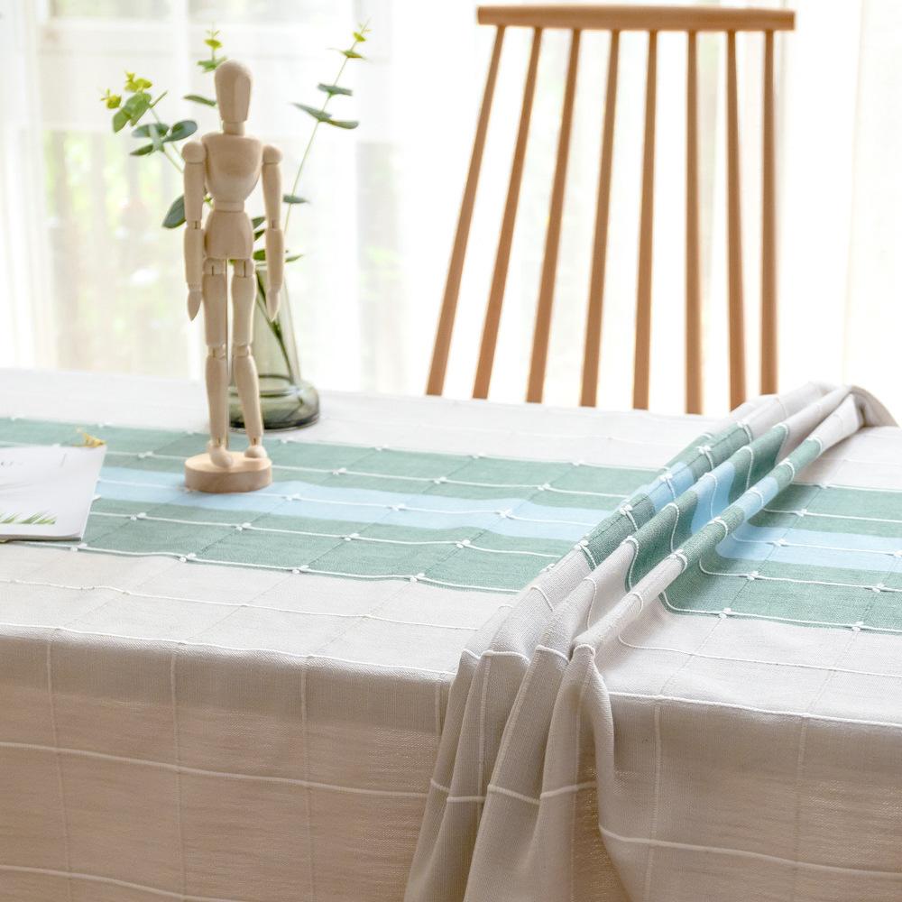 Simple Tablecloth Color Matching Embroidered Tablecloth Household Coffee Table Mat Tablecloth Table Mat