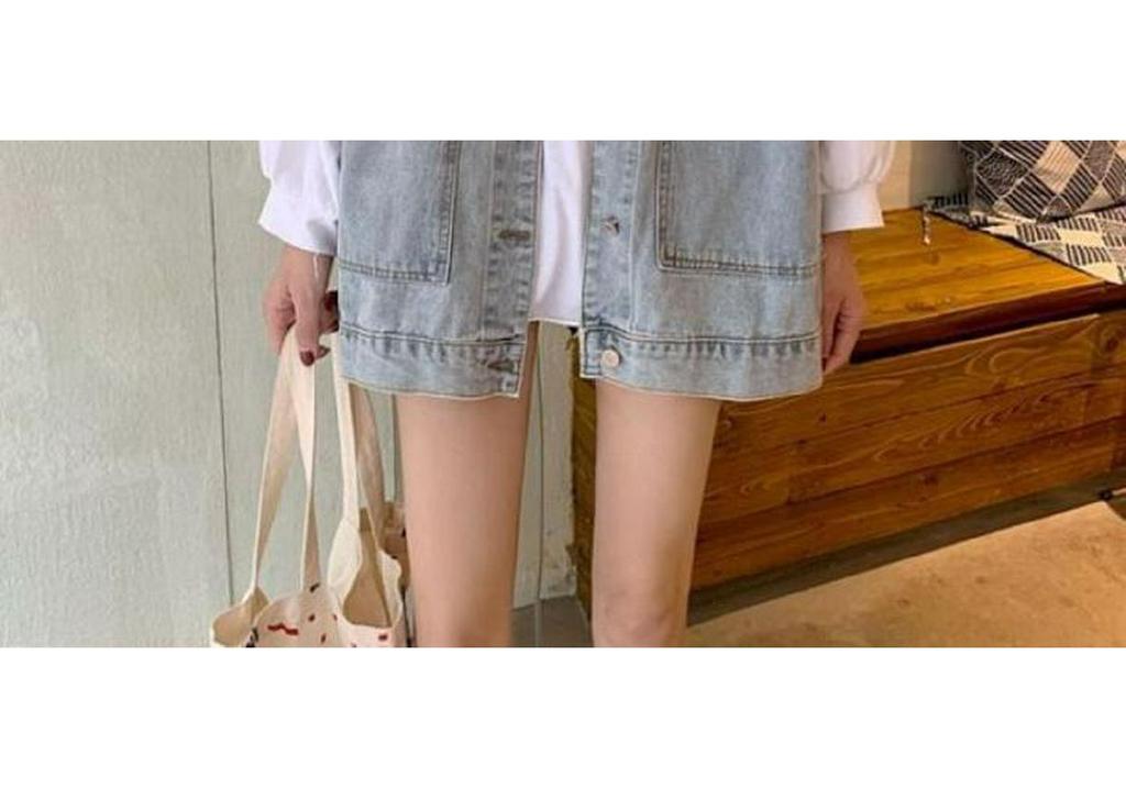 Damen Retro Lockerer Mittellanger Jeansweste - Koreanischer Hong Kong Stil, Frühling/Sommer 2026