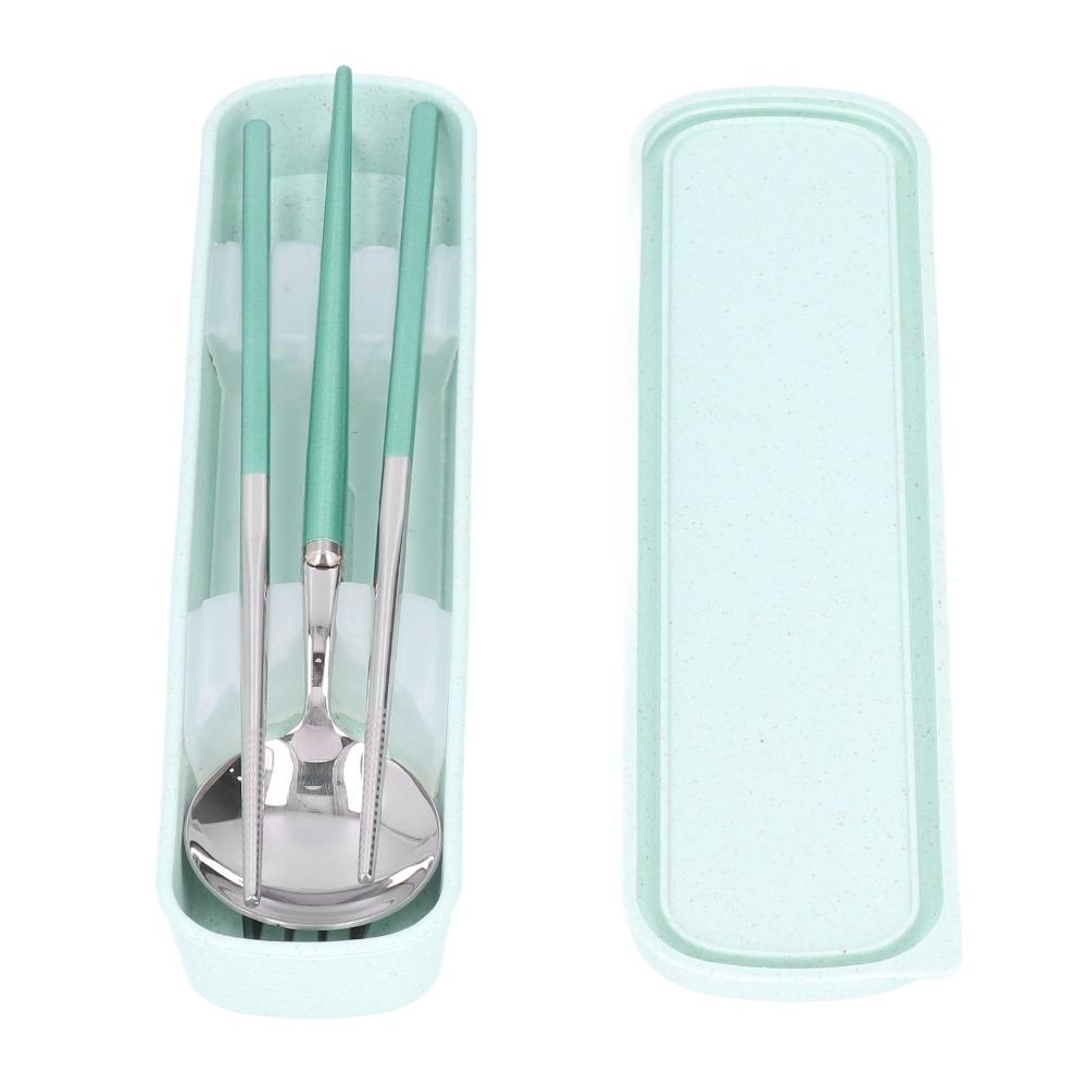 Sturdy Rustless Steel Flatware Set with Box Practical Metal Spoon Multi Use Smooth Dinner Tool Travel