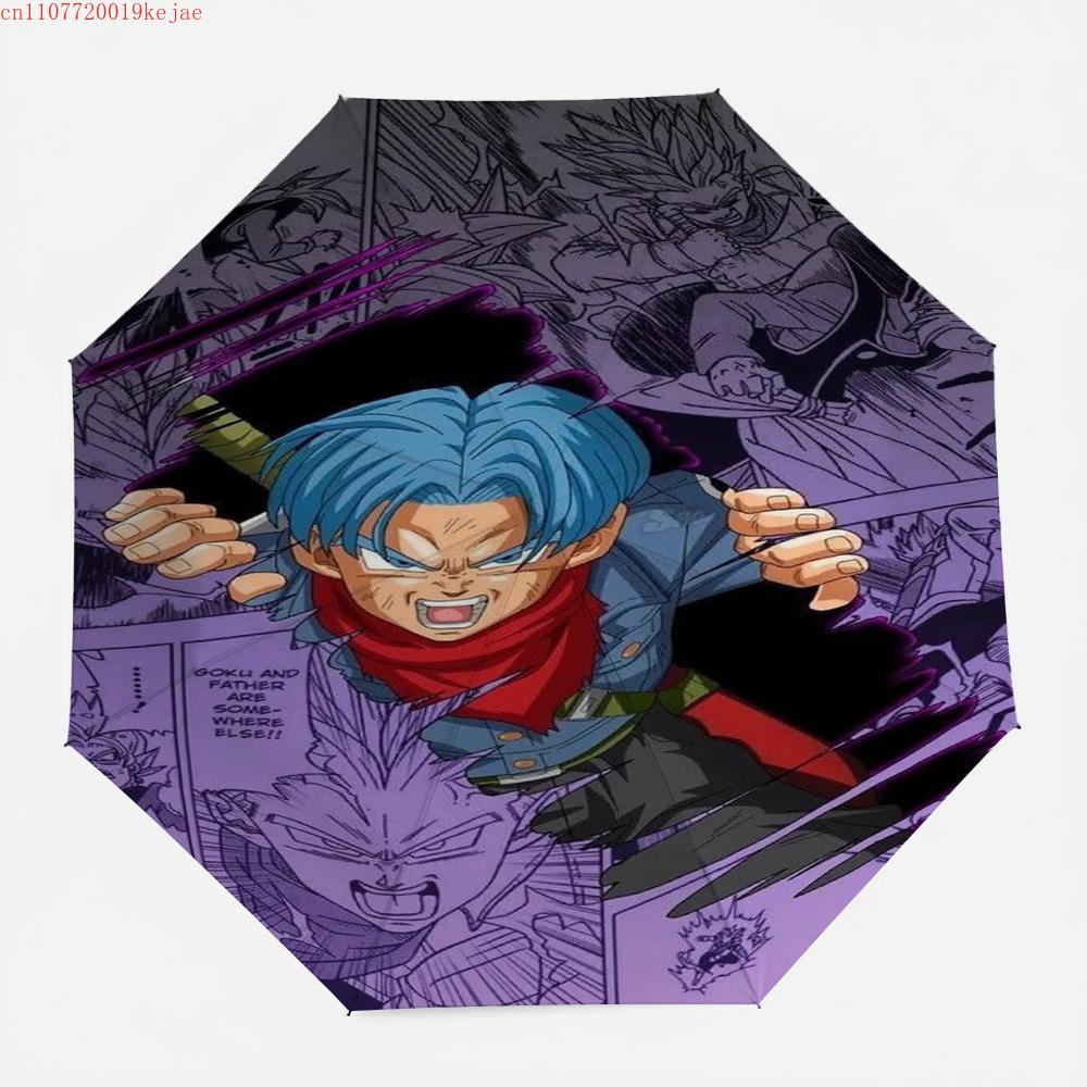 Anime Dragon Ball Vegeta Umbrella, Classic Manga Battle Scene Collage, Compact Folding Umbrella, for Cosplay & Daily Use