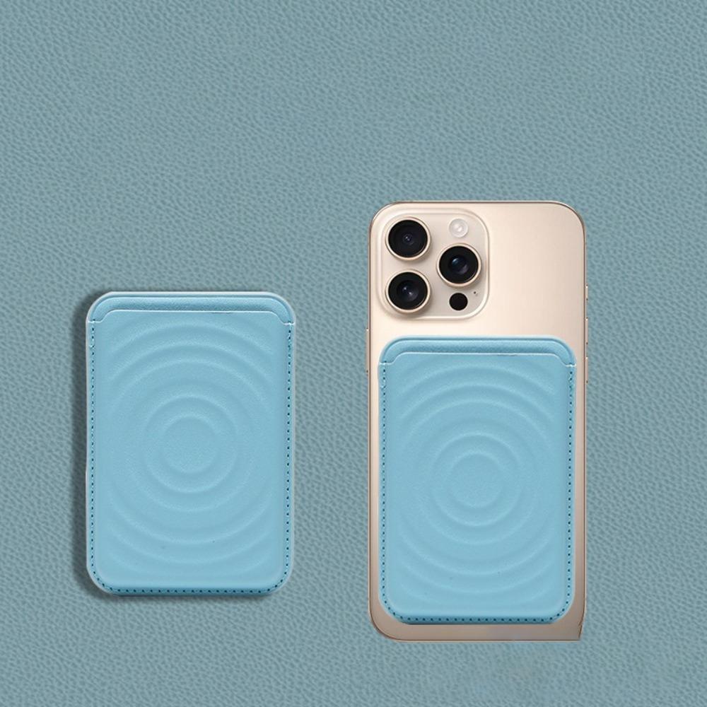 

Шкіряний чохол-гаманець із задньої кришки для карток для серії iPhone 16/15/14/13/12 з Magsafe світло-синій колір