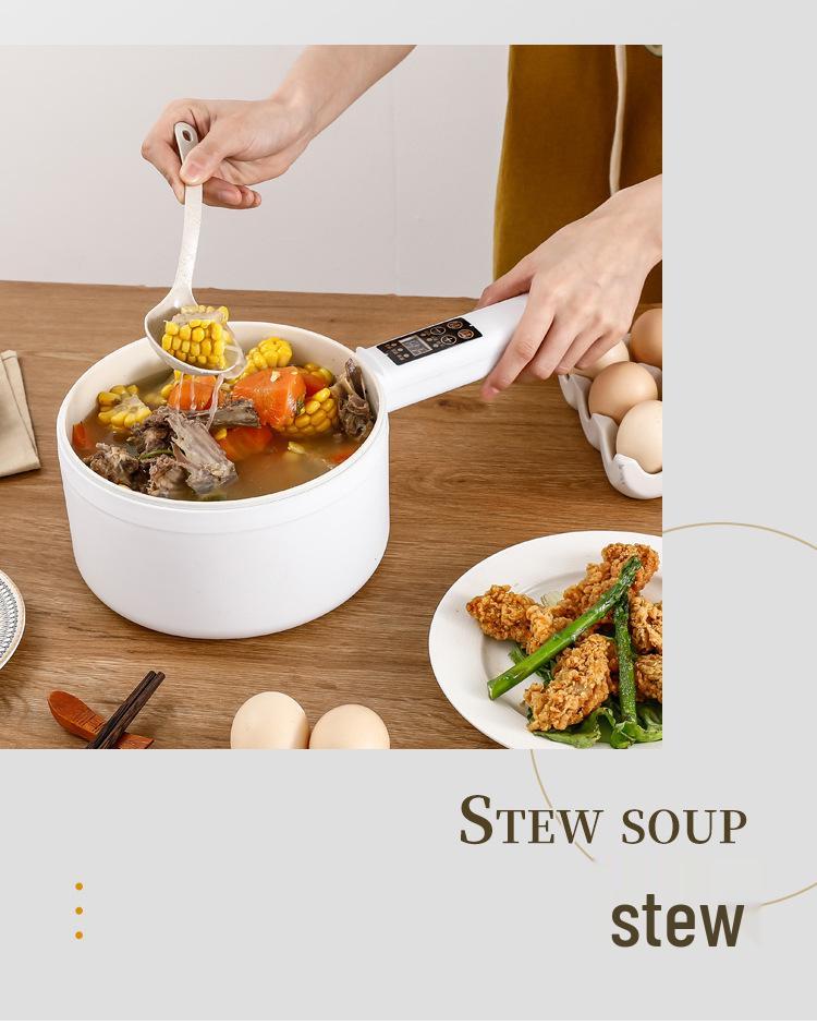 Smart Multifunctional Electric Cooker with Long Handle – Compact Dorm-Use Hot Pot for Steaming and Cooking