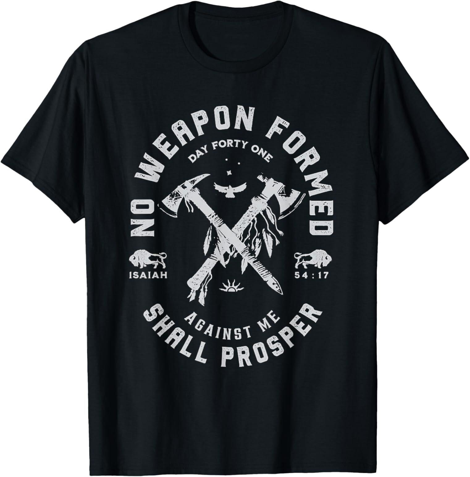 Vintage No Weapon Formed Against Me Shall Prosper Christian T-Shirt Mens Womens Tees Top S