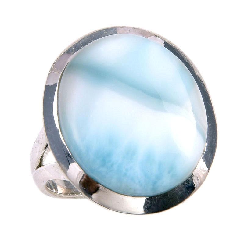Natural Republic Larimar Gemstone 925 Solid Sterling Silver Gift Ring S.8 N1d20