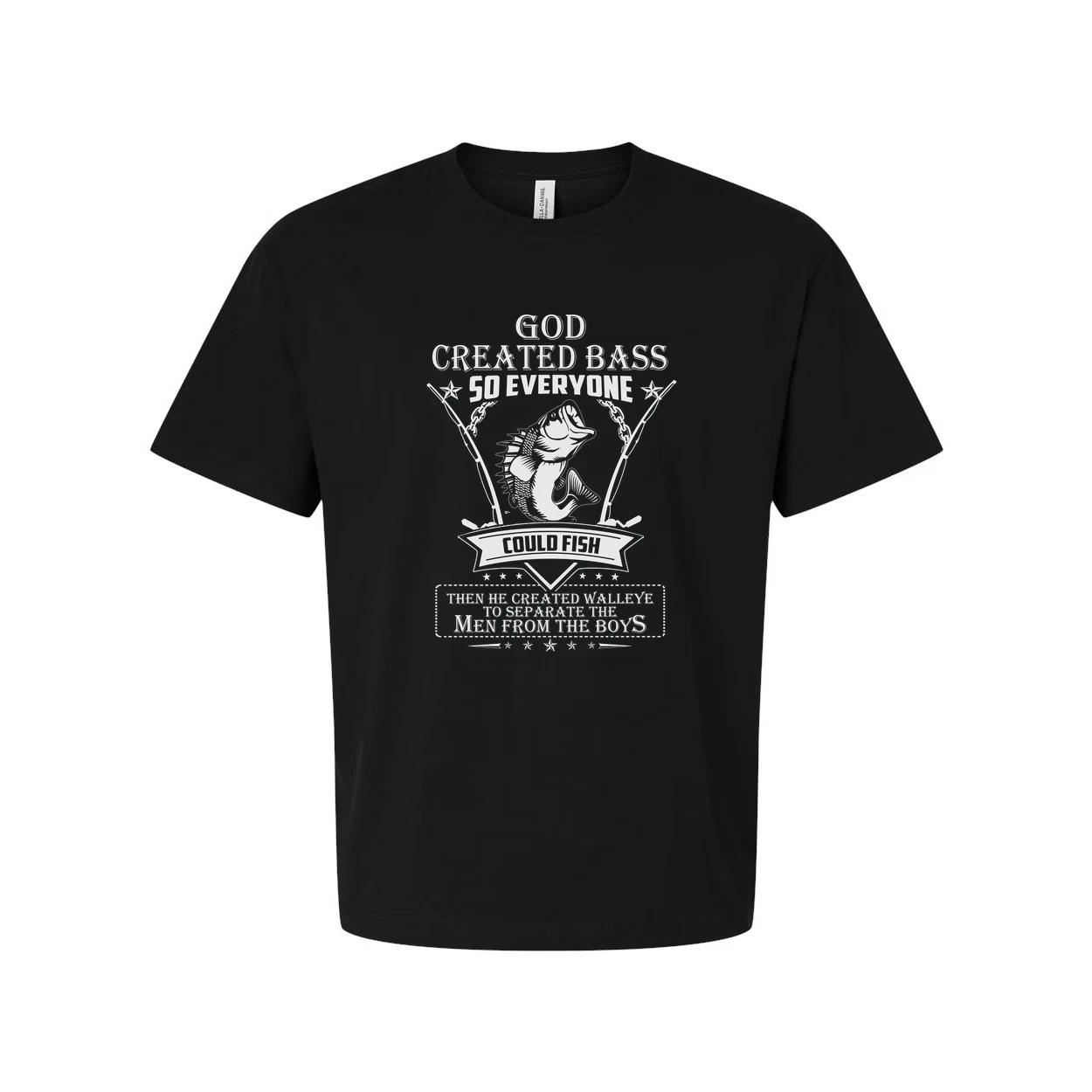 

Unisex Fishing T Shirt With Bass Graphic And God Created Bass So Everyone Could 3XL