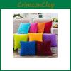 Eye-catching Solid Bright Color Grids Checks Decorative Pillow Soft Velvet Cover