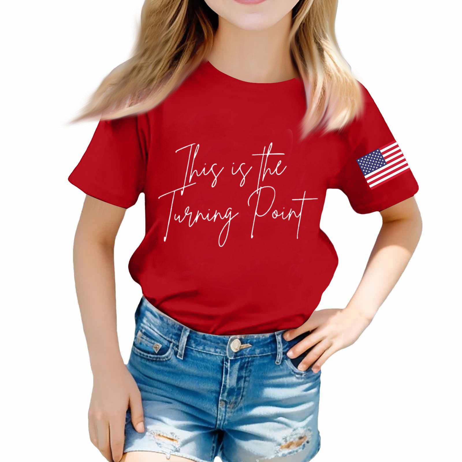 

Футболки для малышей, для девочек и мальчиков, детские топы, футболки с принтом с коротким рукавом для мальчиков и девочек 1-12 лет, Летние 140 красный