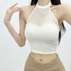 Mesh Hot Girl Sexy Camisole Summer Slim Fit Tank Base Layer Outerwear Sleeveless Short Top
