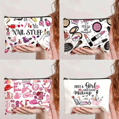 Bedruckte Kosmetiktasche - Geräumiger Kosmetik-Organizer mit Reißverschluss, Ideal für Reisen & den täglichen Gebrauch
