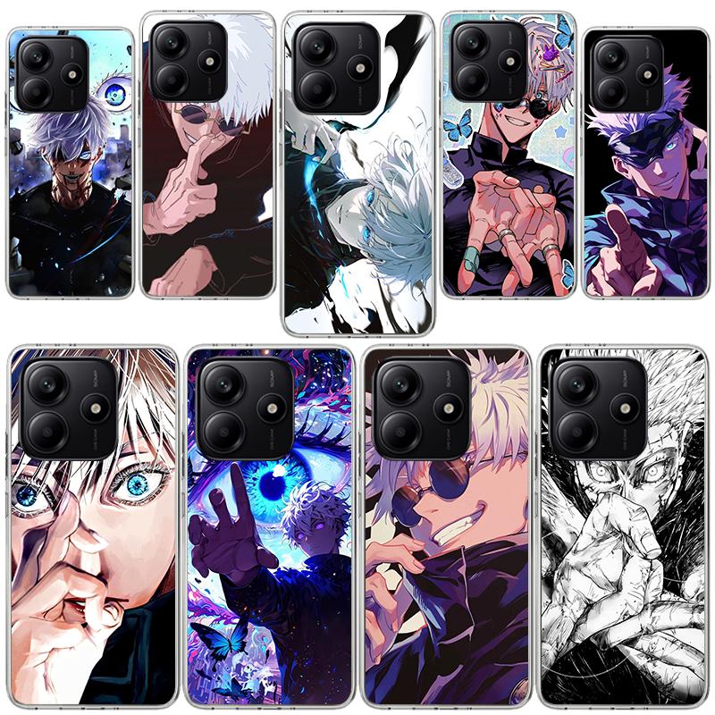 Kaisen J-Jujutsu Gojo Satoru Phone Case for Xiaomi Redmi Note 14 13 12S 12 11S 11T 11E Pro Plus 11 10 10S 4G 5G Soft Silicone Co