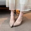  Professional temperament Shallow single shoes patent leather  Versatile high heels Fattened and widened large size women's shoes
