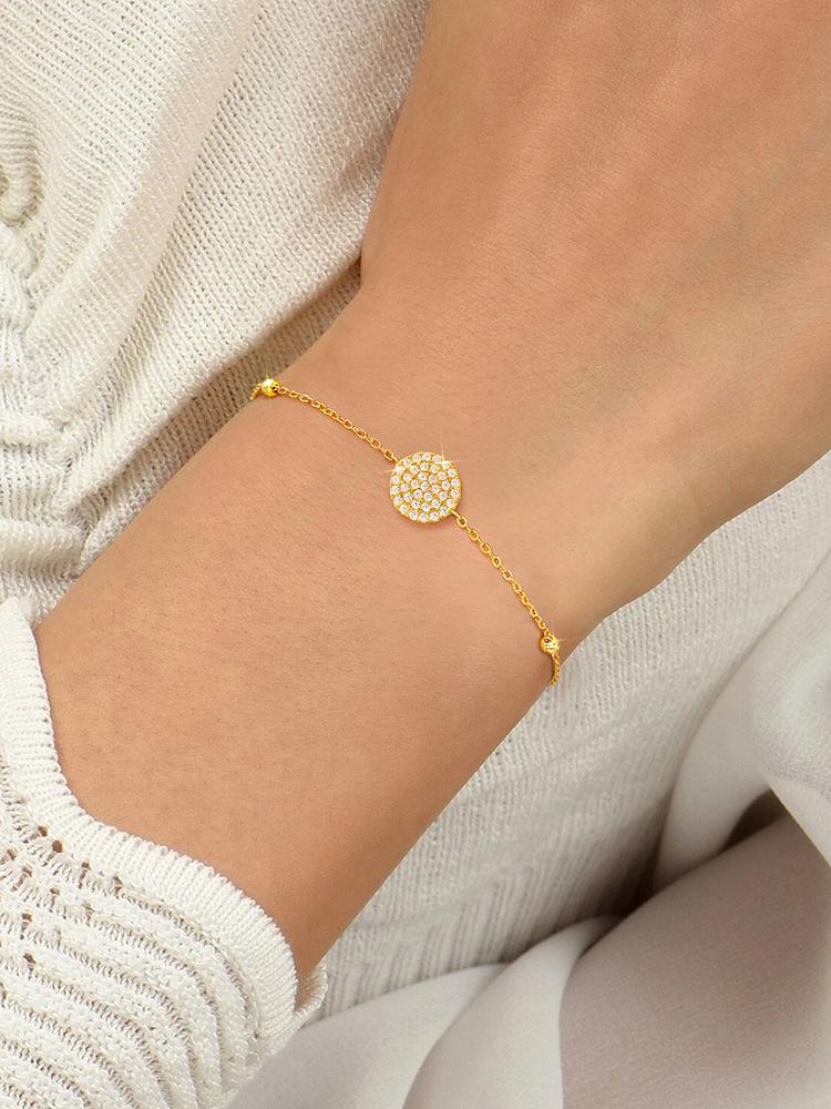 925 Sterling Silver Simplicity Fashion Round Beads Zircon Bracelet For Women Anniversary Party High Quality Fine Jewelry