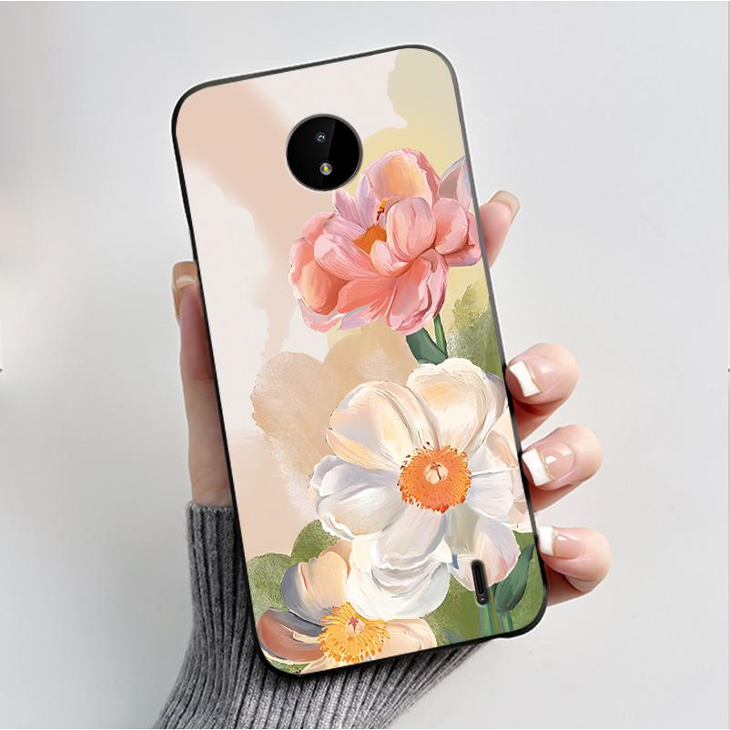 For Nokia C10 C20 C20 Plus Phone Case Luxury Fashion Butterfly Flowers Black Soft TPU Full Protective Cover For NokiaC10 Casing