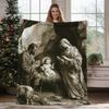 Christmas vintage snowman digital-printed polyester Bedroom velvet flannel cover blanket Fleece sofa cover blankets for beds