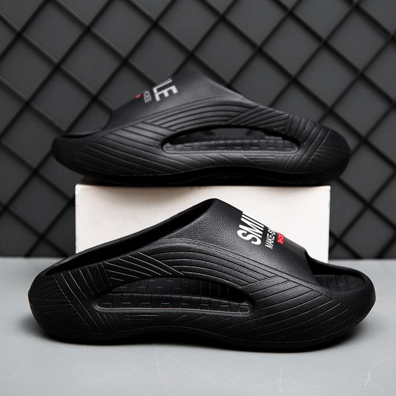 Summer men's outdoor thick-soled flip-flops student trend new open-toed beach shoes travel breathable trendy slippers