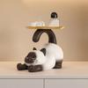Siamese Cat Statue Candy Bowl Multi-Functional Key Trinkets Jewelry Organizer Dish Holder Home Office Desktop Decoration Ornament