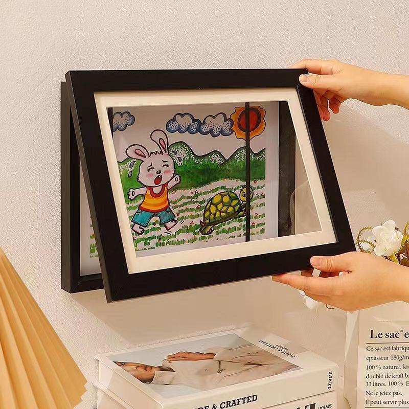 Children's Magnetic DIY Wall Art Frame: Punch-Free Multifunctional Display.