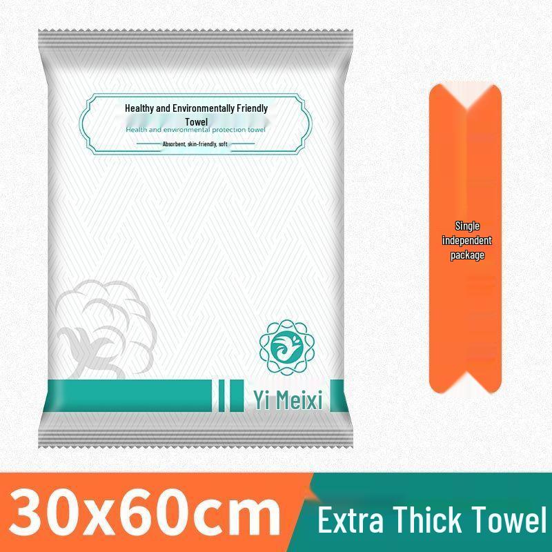 Extra Thick Disposable Adult Bath Towel - Super Absorbent, Individually Packed Cotton for Travel & Hotel Use