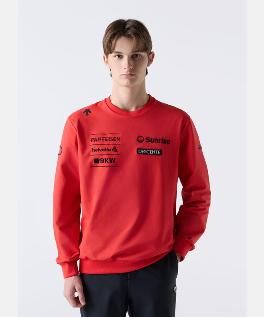 DESCENTE Swiss Ski Training Sweatshirt Red (Sq321Swh91)