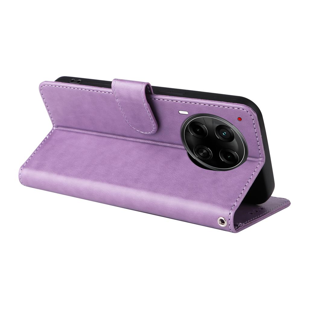 Für TECNO Camon 30S Pro 4G/Camon 30S 4G Lederhülle Schmetterlings-Blumenprägung Brieftaschen-Ständer-Abdeckung