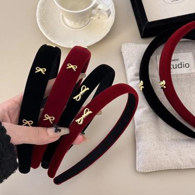 Haaraccessoires für Frauen Mädchen Stirnbänder koreanisches Band Vintage Schleife beliebt führende Mode Reifen Waschen Erwachsene Kpop neu in