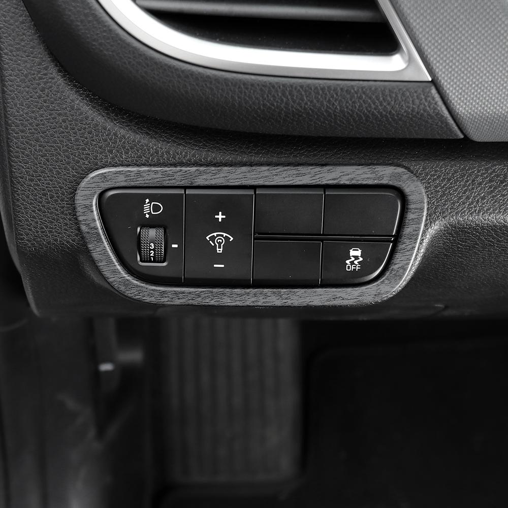 For Kia SELTOS 2026-2026 Car Turning Carbon Fiber Front Upper Headlight Adjustment Cover Trim Interior Accessories LHD