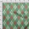 oneOone Cotton Flex Light Green Fabric Check Argyle Dress Material Fabric Print Fabric By The Yard 40 Inch