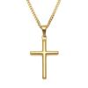 Gold Color Stainless Steel Cross Pendant Necklaces Men Hiphop /Rock Fashion Vintage Necklace Male Jewelry Gifts Drop Shipping