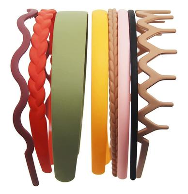 ANNACREATIONS 8 Pcs Fashion Plastic Elastic Hair Comb Teeth Headband for Women and Girls - Multicolor