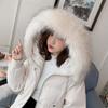 Women's Mid-Length Winter Cotton Jacket with Fur Collar - Korean Style Loose Fit, Plus Size Available