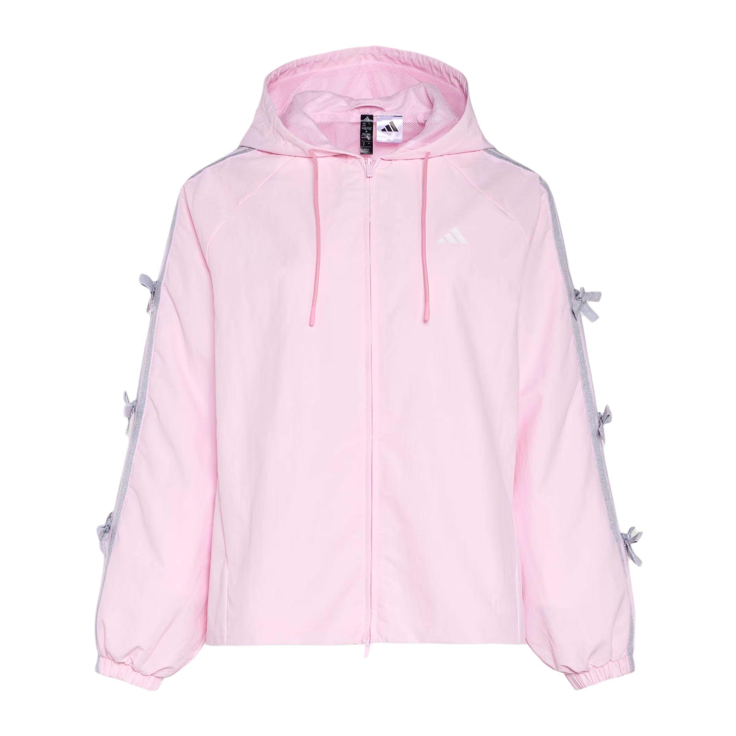 adidas Women s Woven Windbreaker Hooded Jacket Pink Women KR7603 M