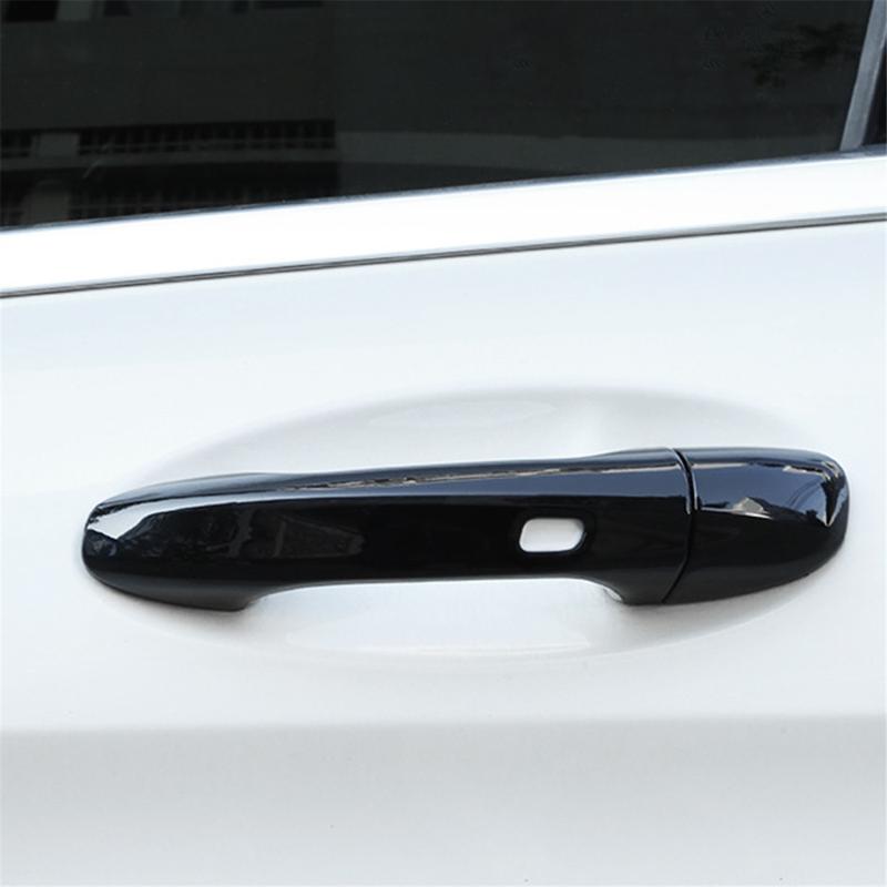 4Pcs Outer Door Handle Cover Trim Stickers for Mercedes Benz C E GLC GLB A B GLE GLS CLA GLA 15-24 4Doors with Holes A