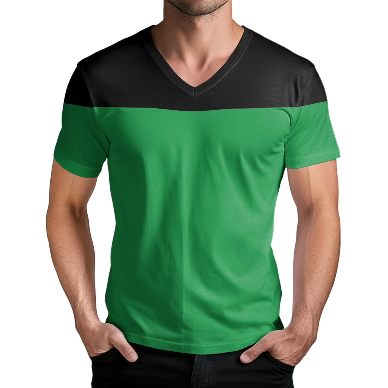 

Мужская модная футболка с коротким рукавом и V-образным вырезом XXL