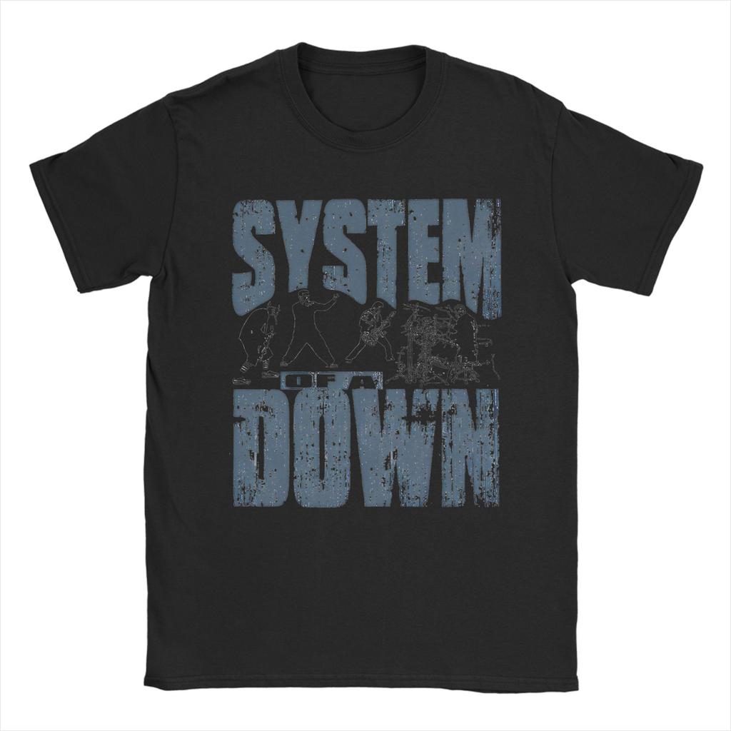 Novelty Punk Rock Band System Of A Down Tshirt Unisex Round Neck Short Sleeve Clothing  Cotton Summer Top Tee