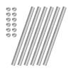 Threaded Bar and Fastener Set, 6 Full Thread Metal Lengths Plus 12 Matching Fasteners for Home Installation, Equipment Repair, Adjustable Fastening