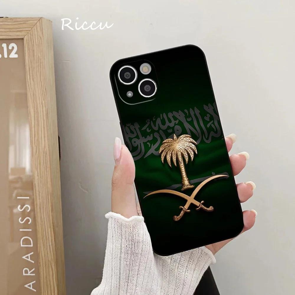

Kingdom of Saudi Arabia Flag Soft phone Case for apple Iphone 16promax iphone14 15plus 12Pro 13Pro SE XR XS Soft black Covers iphone 12