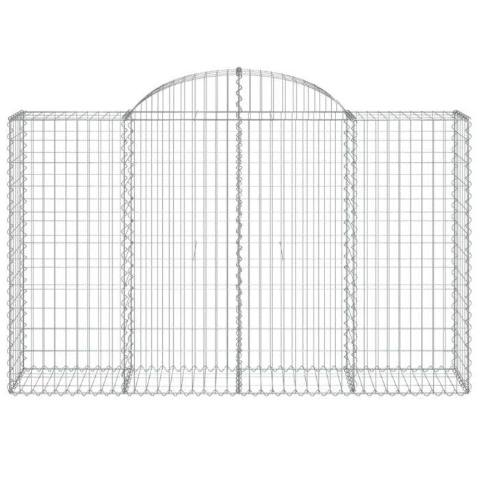 VidaXL Paniers à gabions arqués 3 pcs 200x50x120/140 cm Fer galvanisé, gabion, cage de gabion, panier de mur de gabion, mur 3146342