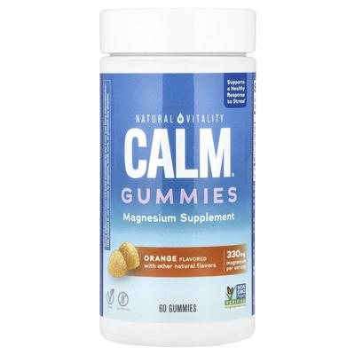 Calm®, Gommes de Magnésium, Saveur Orange, 60 Gommes (82,5 mg par gomme)
